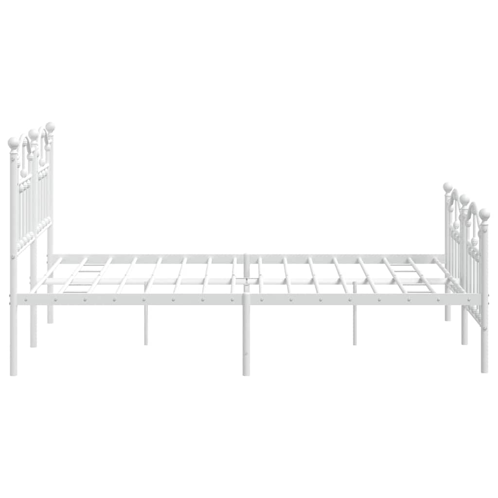 Metalni okvir kreveta uzglavlje i podnožje bijeli 140 x 190 cm