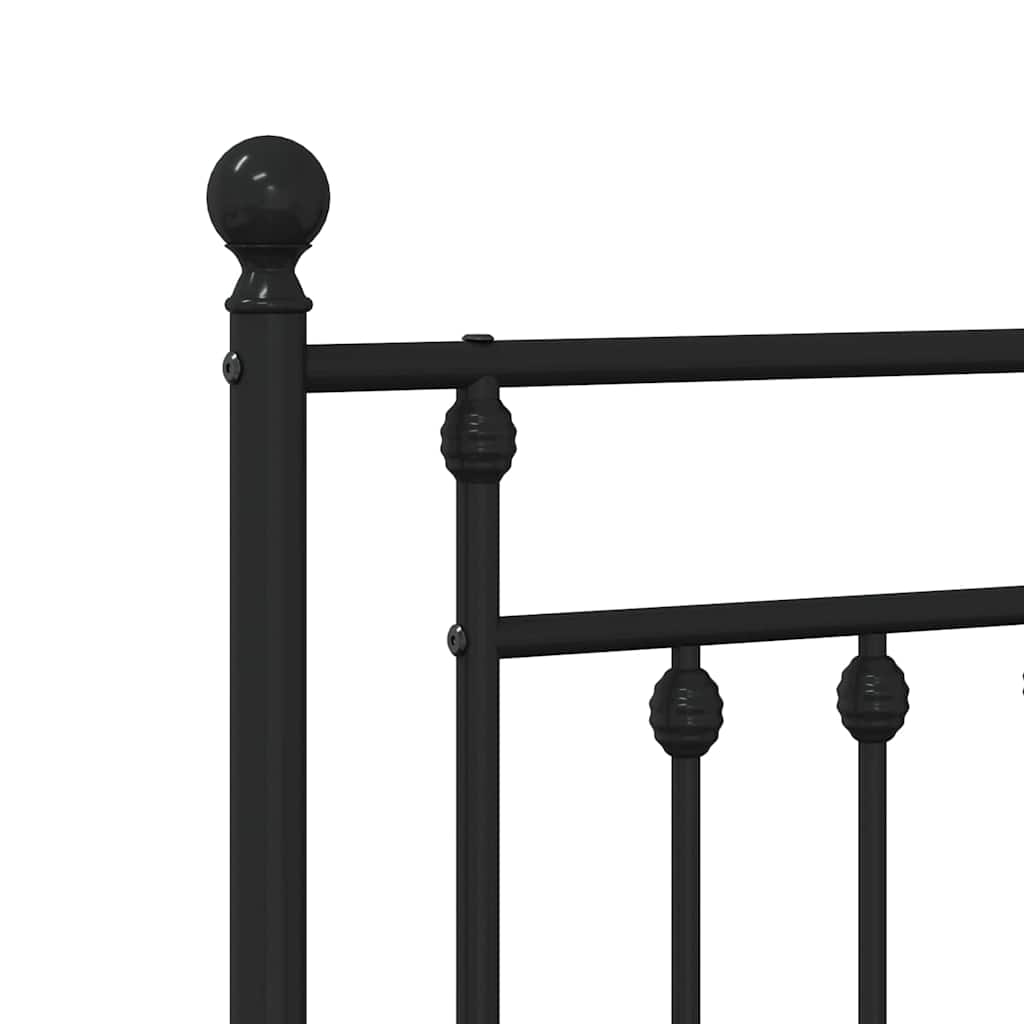 Metalni okvir kreveta uzglavlje i podnožje crni 135x190 cm