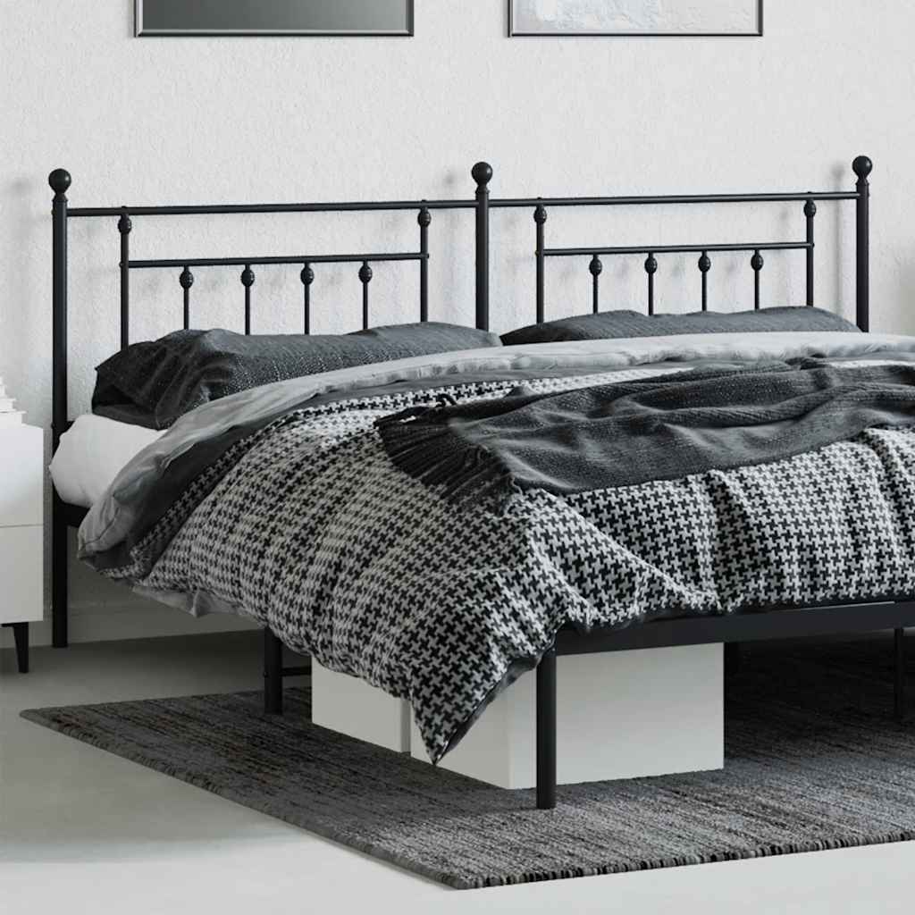 Metalno zamjensko uzglavlje crno 200 cm