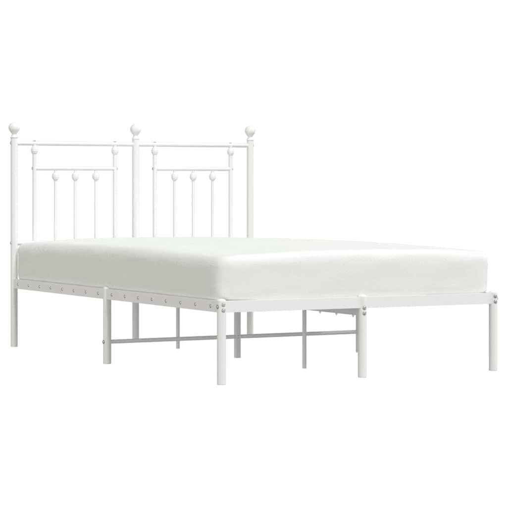 Metalni okvir za krevet s uzglavljem bijeli 120x200 cm