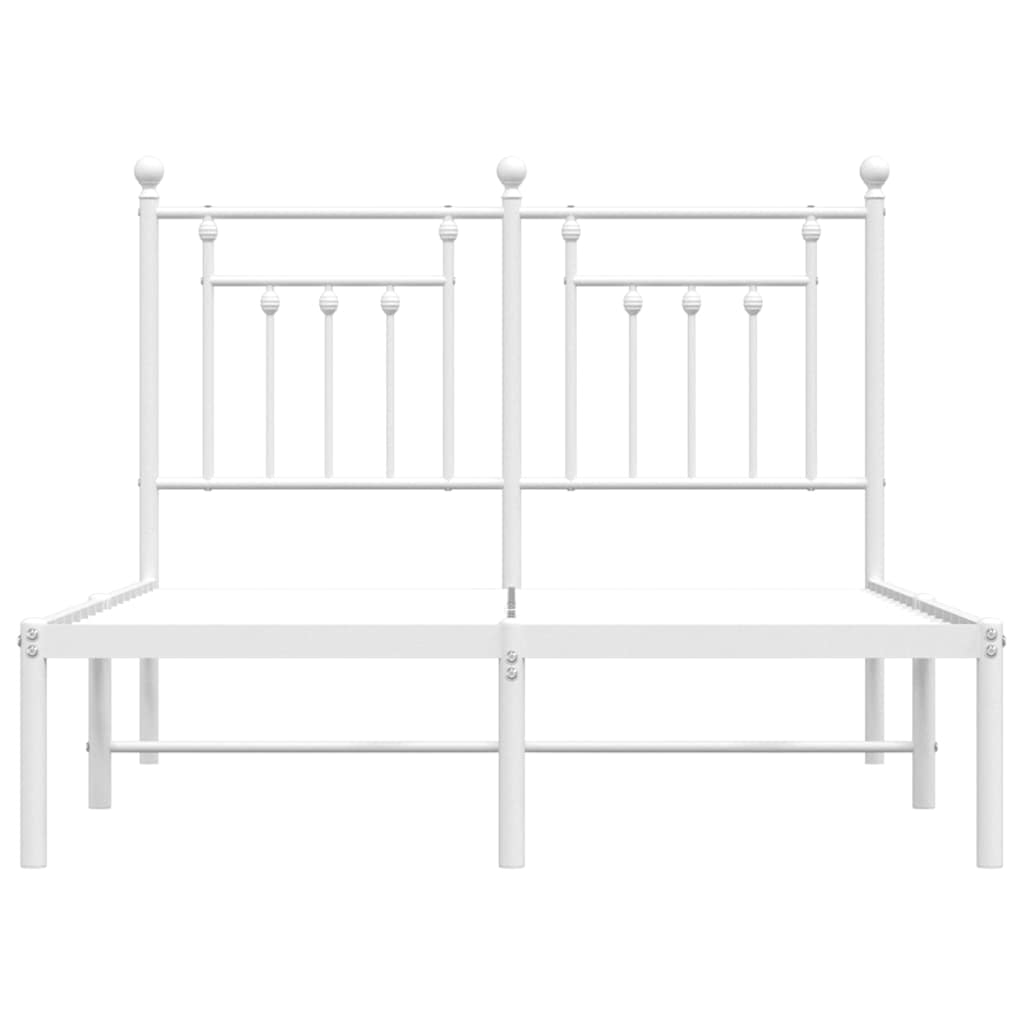 Metalni okvir za krevet s uzglavljem bijeli 120x200 cm