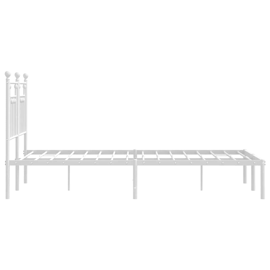 Metalni okvir za krevet s uzglavljem bijeli 120x200 cm
