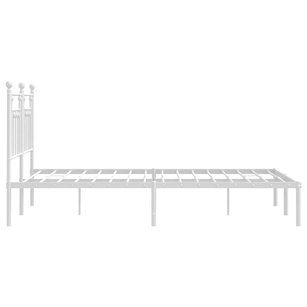 Metalni okvir za krevet s uzglavljem bijeli 140 x 200 cm