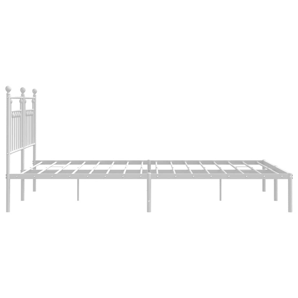 Metalni okvir za krevet s uzglavljem bijeli 180x200 cm
