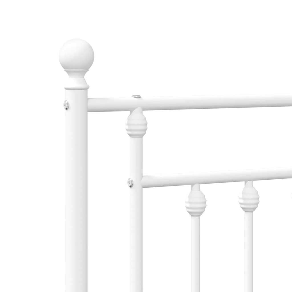 Metalni okvir za krevet s uzglavljem bijeli 200x200 cm