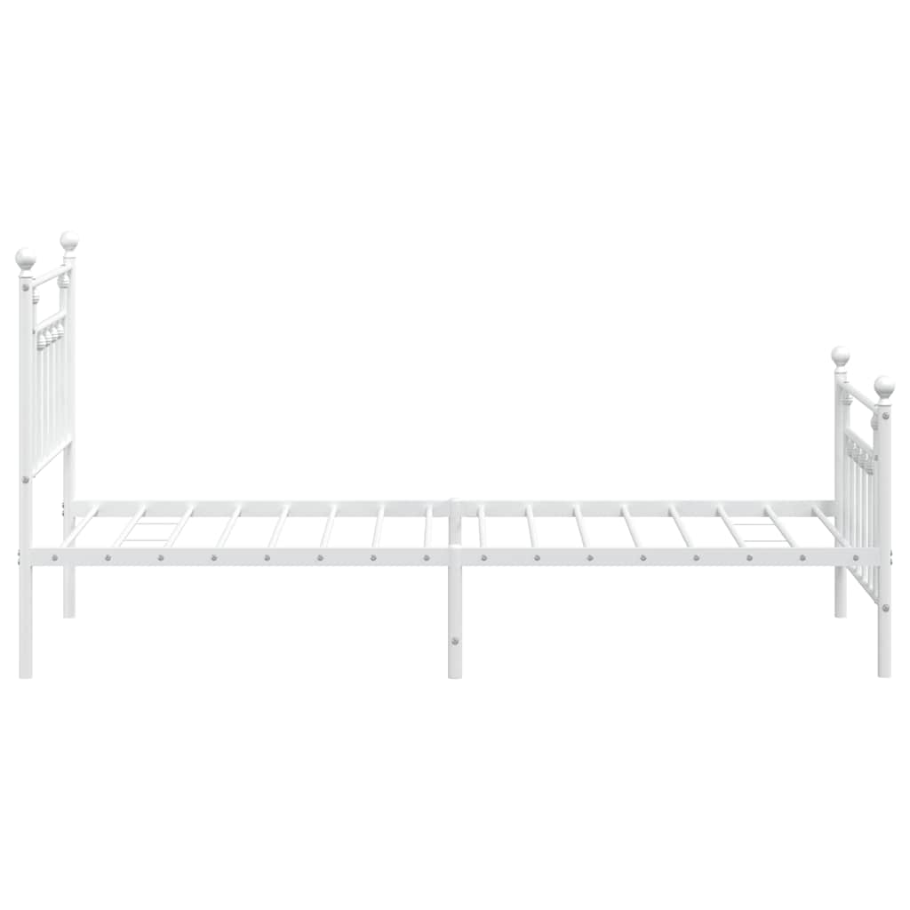Metalni okvir kreveta uzglavlje i podnožje bijeli 90 x 200 cm