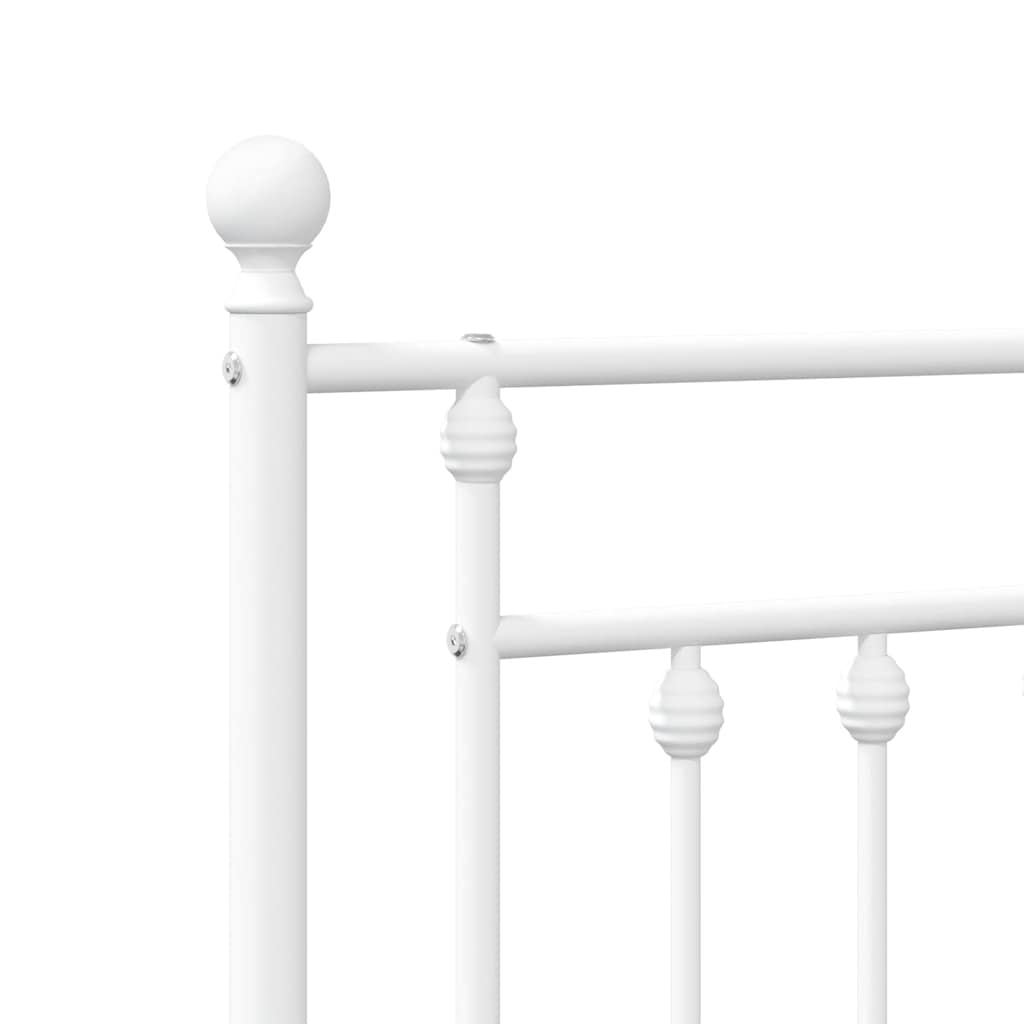 Metalni okvir kreveta uzglavlje i podnožje bijeli 90 x 200 cm