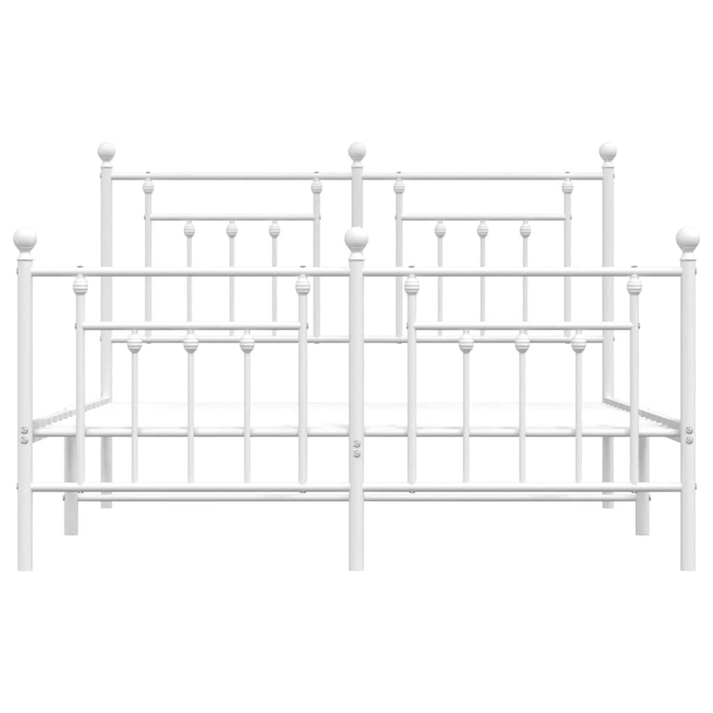 Metalni okvir kreveta uzglavlje i podnožje bijeli 150 x 200 cm
