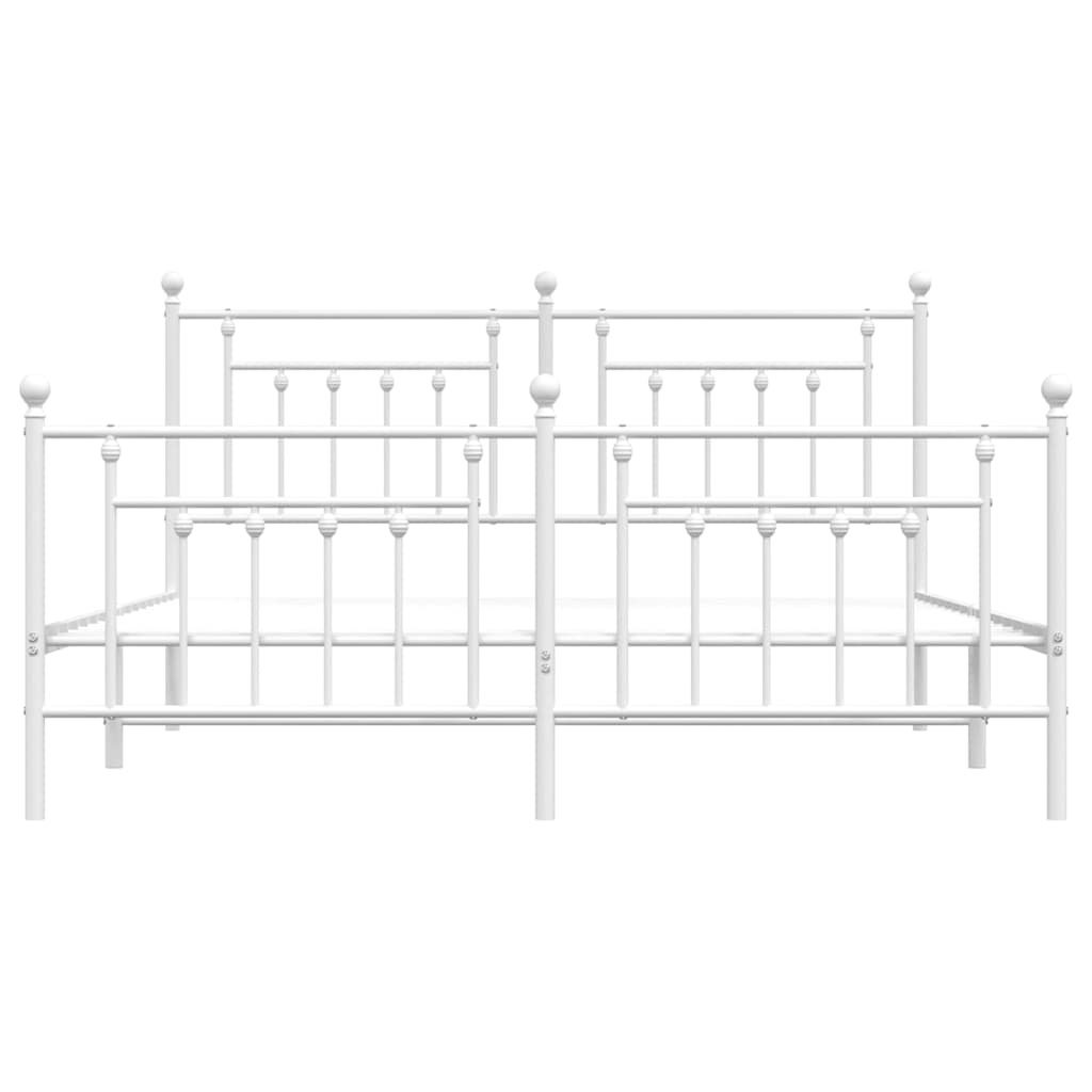 Metalni okvir kreveta uzglavlje i podnožje bijeli 183x213 cm