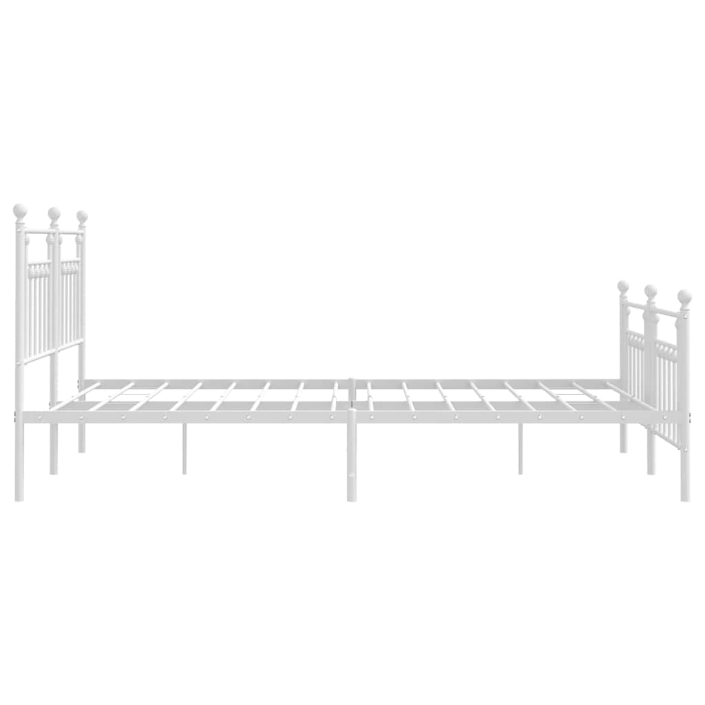 Metalni okvir kreveta uzglavlje i podnožje bijeli 183x213 cm