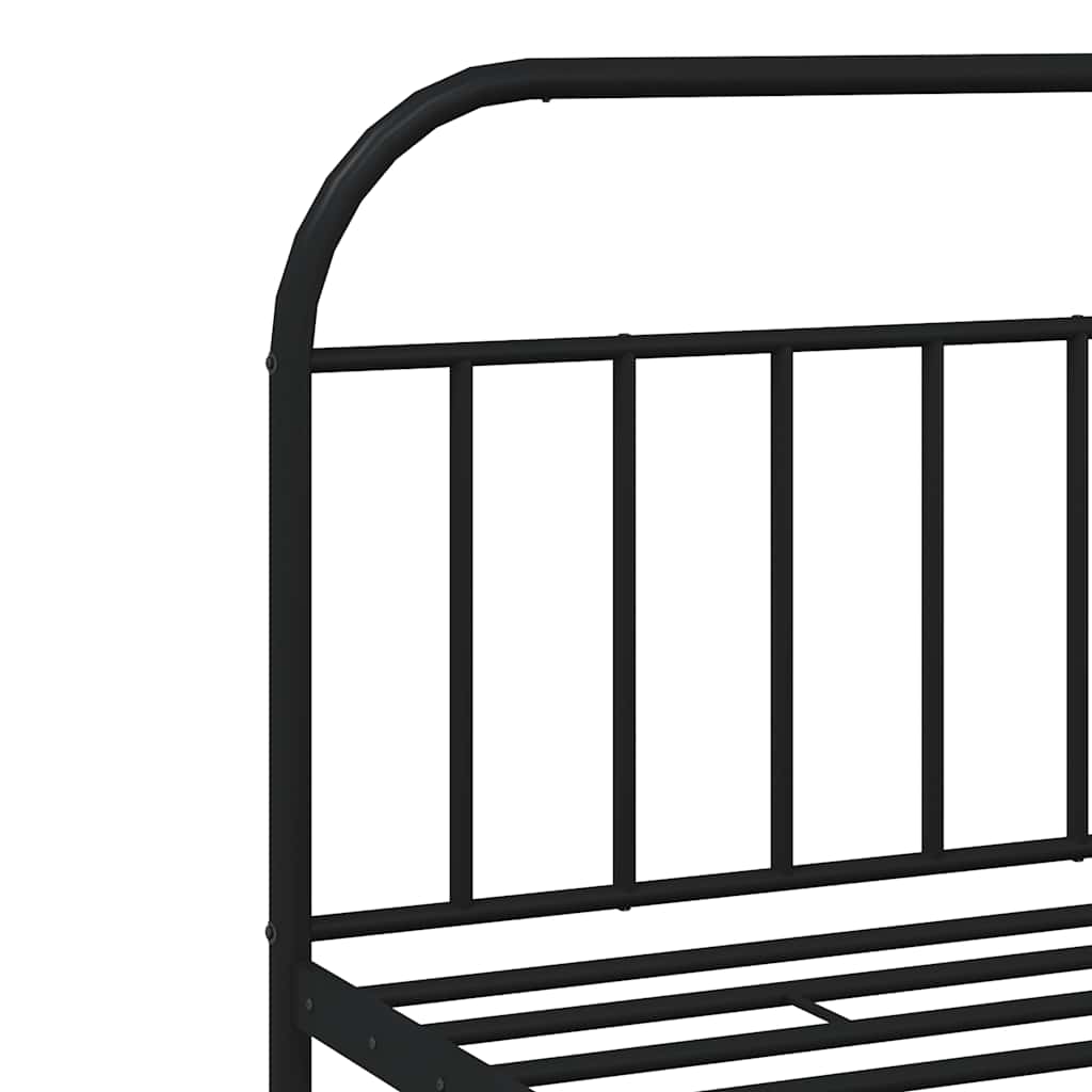 Metalni okvir za krevet s uzglavljem crni 200x200 cm