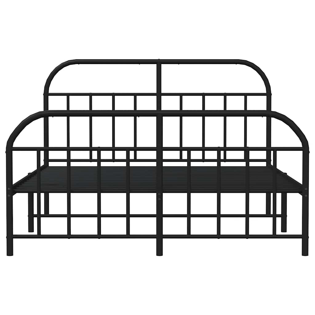 Metalni okvir kreveta uzglavlje i podnožje crni 183x213 cm