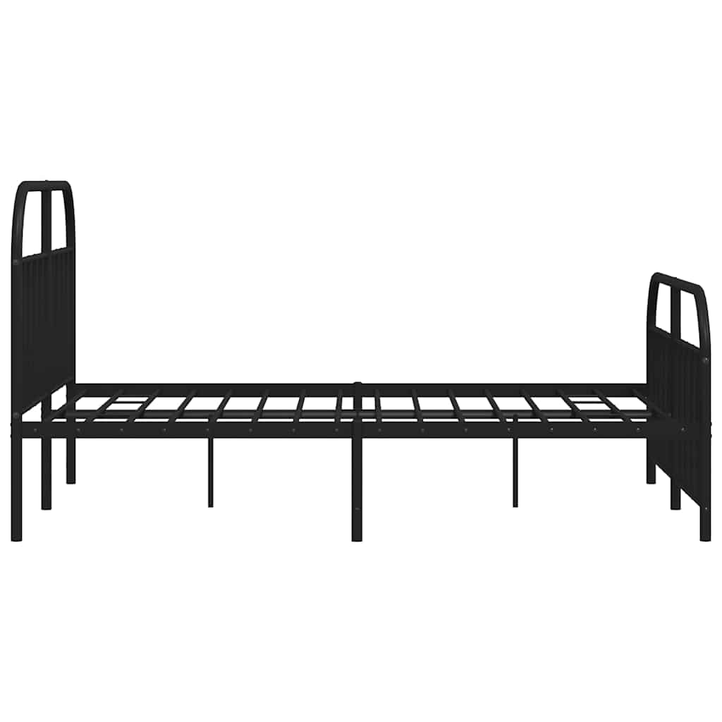 Metalni okvir kreveta uzglavlje i podnožje crni 183x213 cm