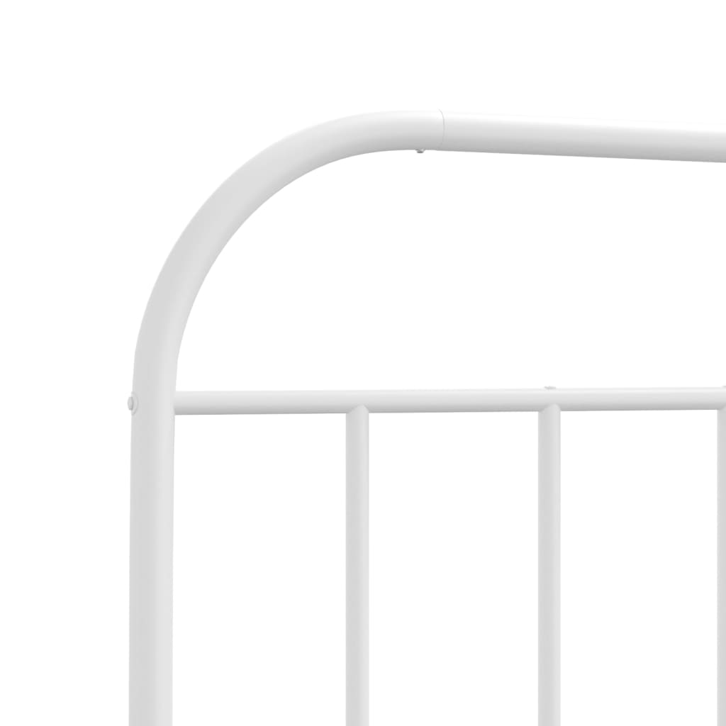 Metalni okvir za krevet s uzglavljem bijeli 90 x 190 cm