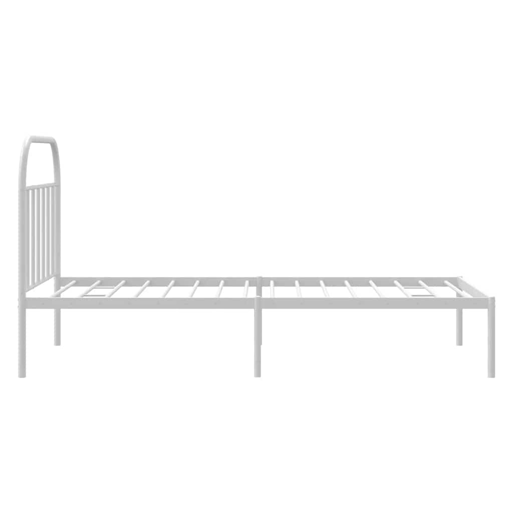 Metalni okvir za krevet s uzglavljem bijeli 100x200 cm