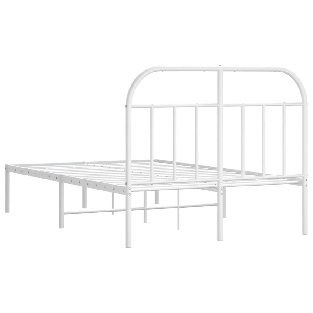 Metalni okvir za krevet s uzglavljem bijeli 120x200 cm