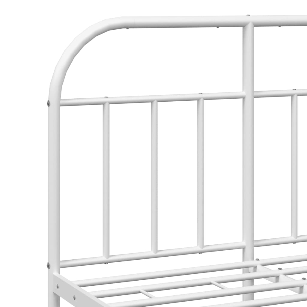 Metalni okvir za krevet s uzglavljem bijeli 120x200 cm