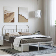 Metalni okvir za krevet s uzglavljem bijeli 135x190 cm