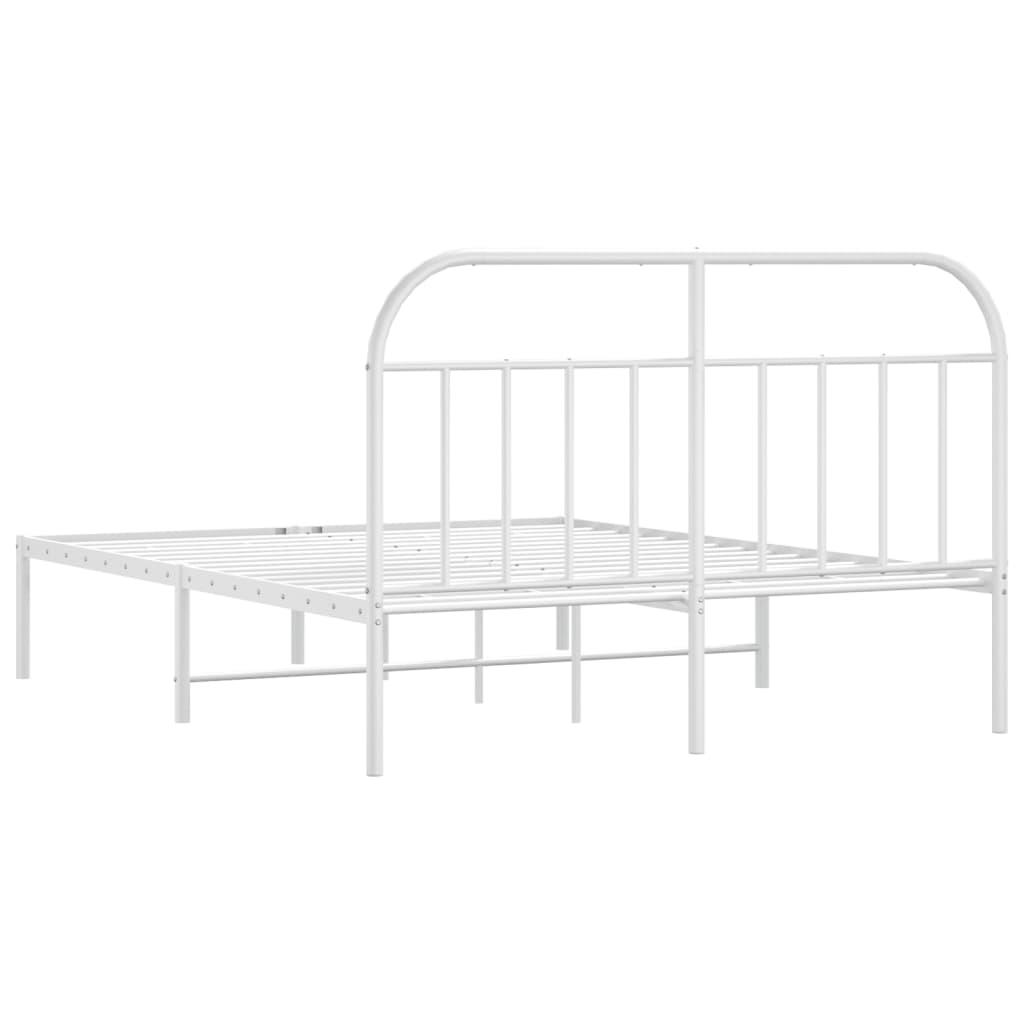 Metalni okvir za krevet s uzglavljem bijeli 180x200 cm