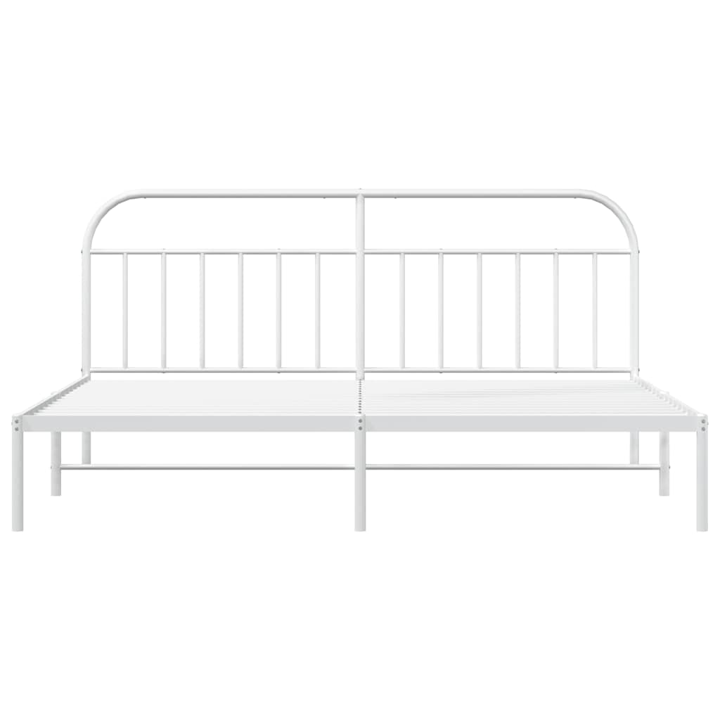 Metalni okvir za krevet s uzglavljem bijeli 193x203 cm