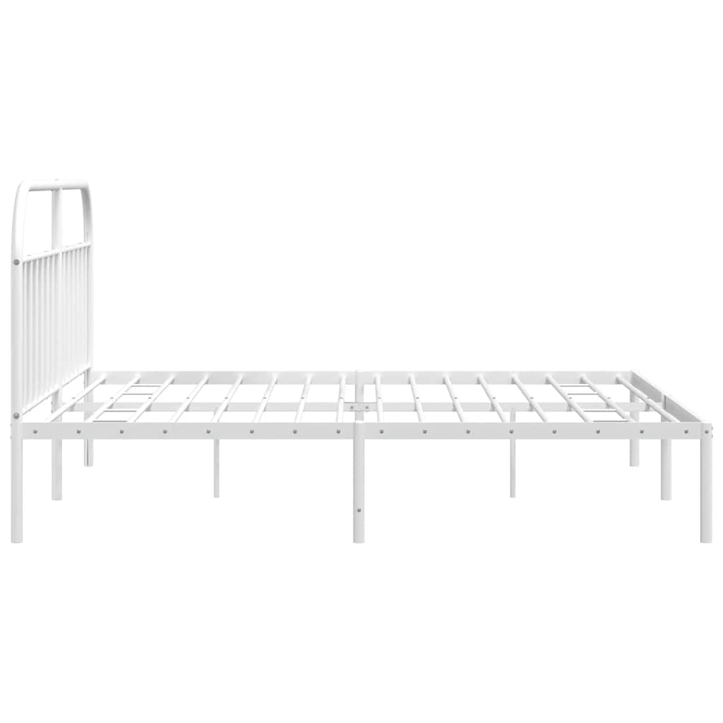 Metalni okvir za krevet s uzglavljem bijeli 193x203 cm