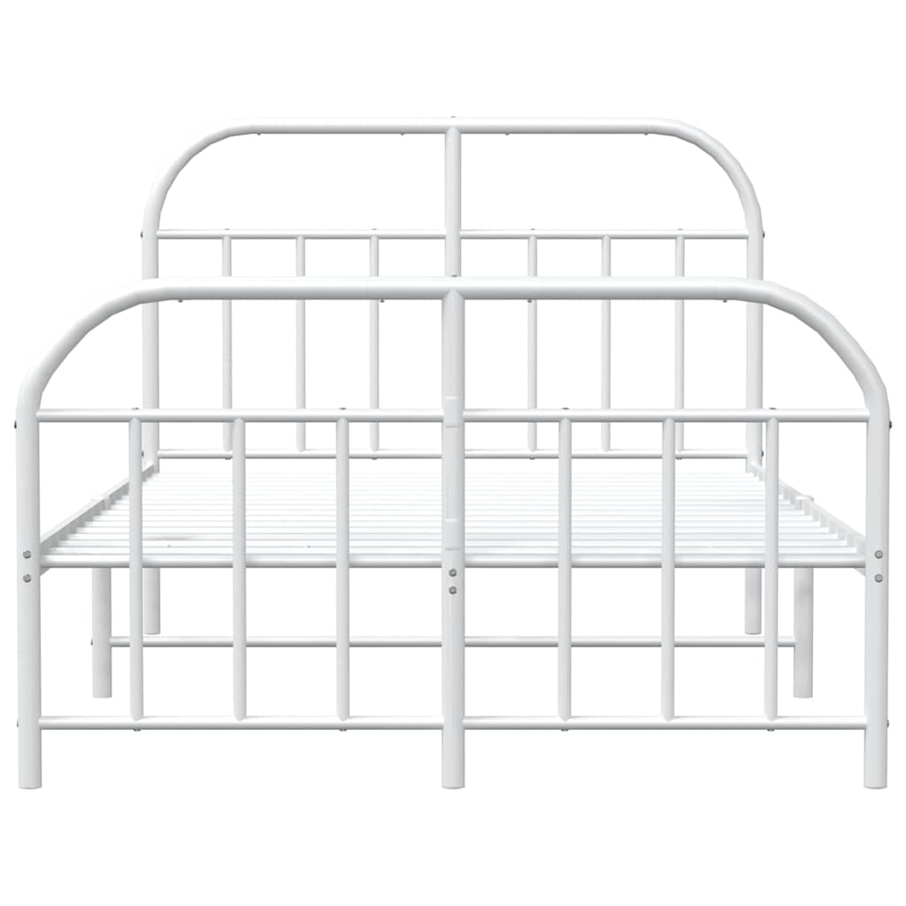 Metalni okvir kreveta uzglavlje i podnožje bijeli 120x200 cm