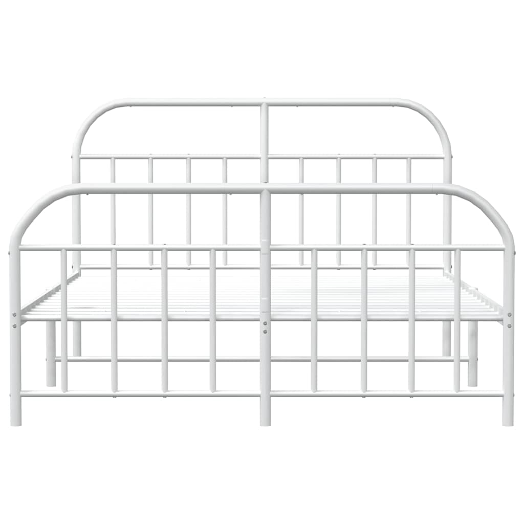 Metalni okvir kreveta uzglavlje i podnožje bijeli 183x213 cm