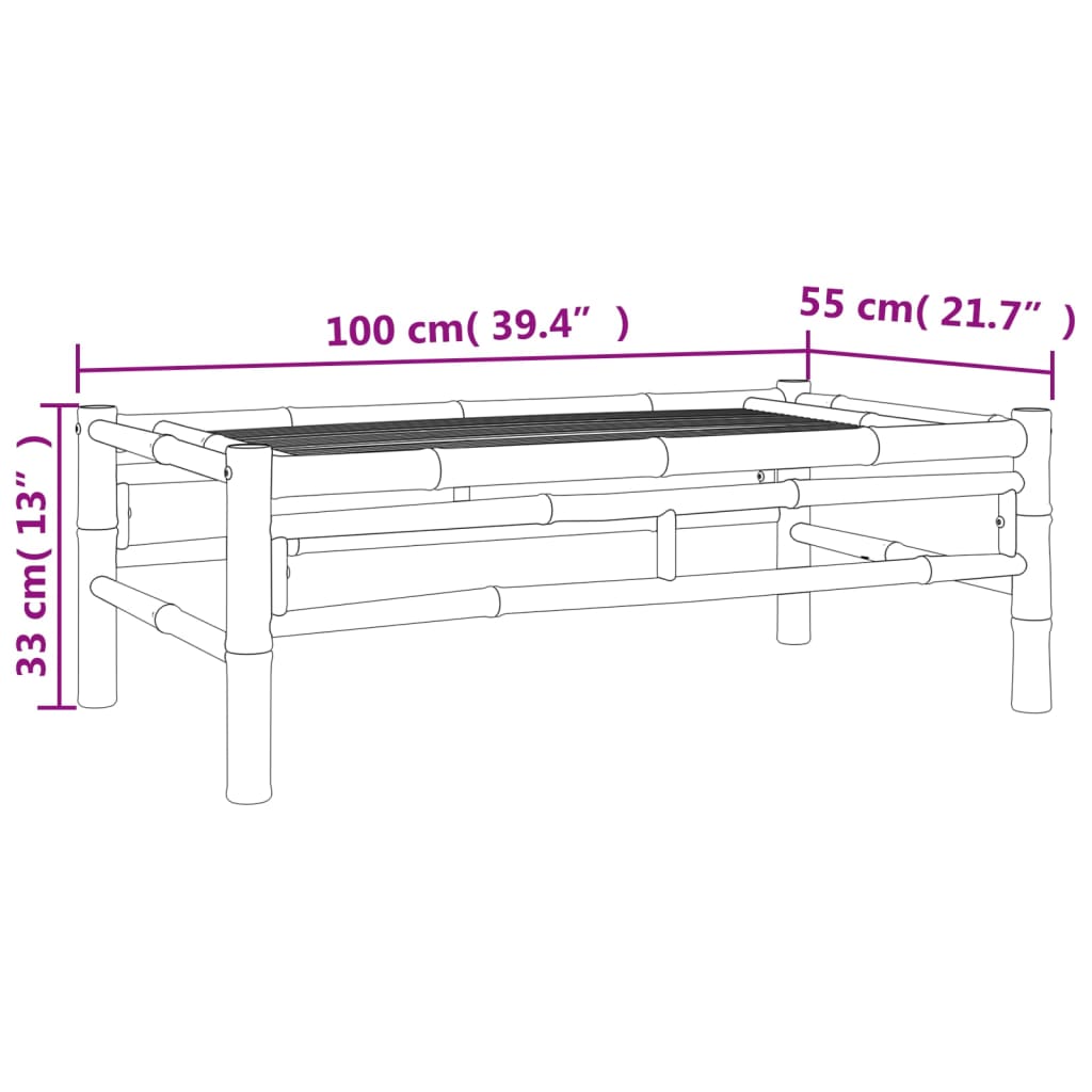 Vrtni stolić za kavu 100 x 55 x 33 cm od bambusa