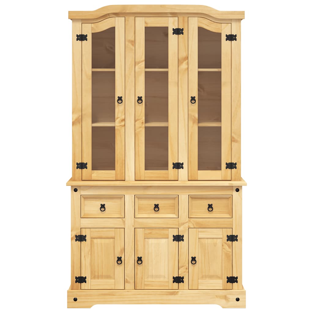 Visoka komoda Corona smeđa 112x43x196 cm borovina meksički stil