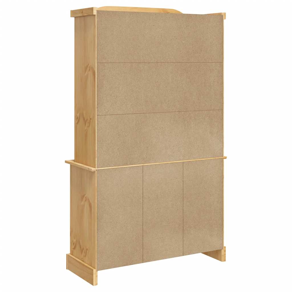 Visoka komoda Corona smeđa 112x43x196 cm borovina meksički stil