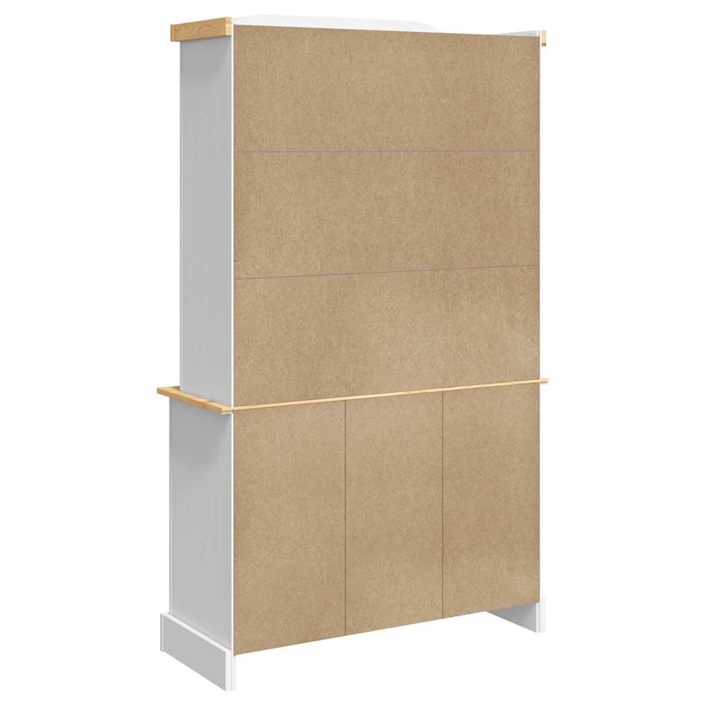 Visoka komoda Corona bijela 112x43x196cm borovina meksički stil