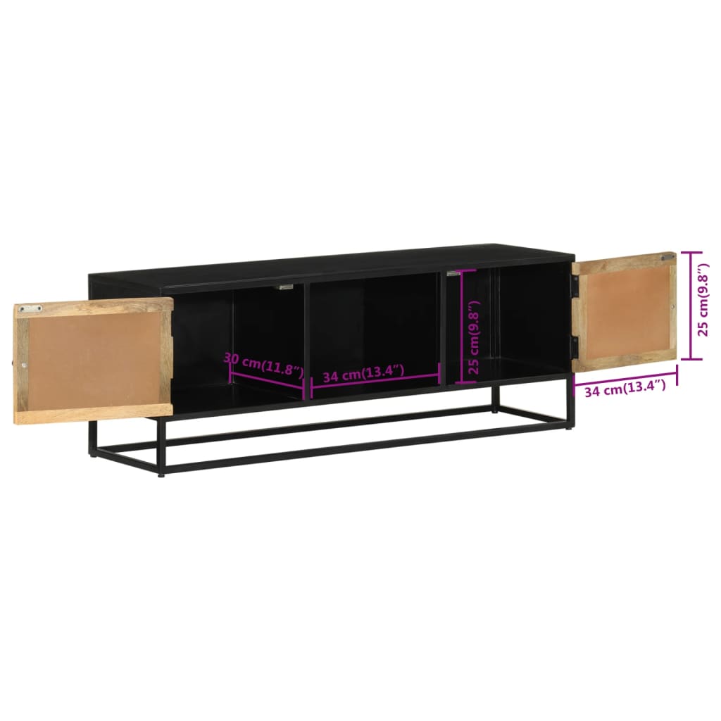 TV ormarić 110 x 30 x 40 cm od masivnog drva manga i željeza