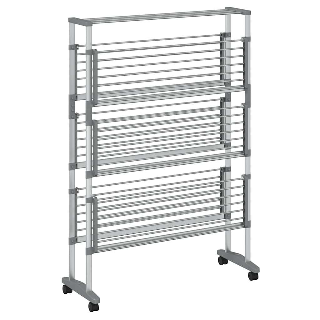 Stalak za sušenje rublja s kotačima 89x64x129 cm aluminijski