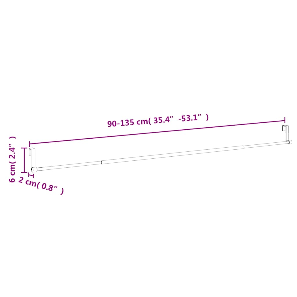 Karniše 2 kom bijelo-srebrne 90-135 cm aluminijske