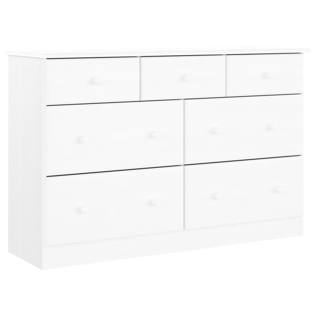 Ladičar ALTA bijeli 112 x 35 x 73 cm od masivne borovine