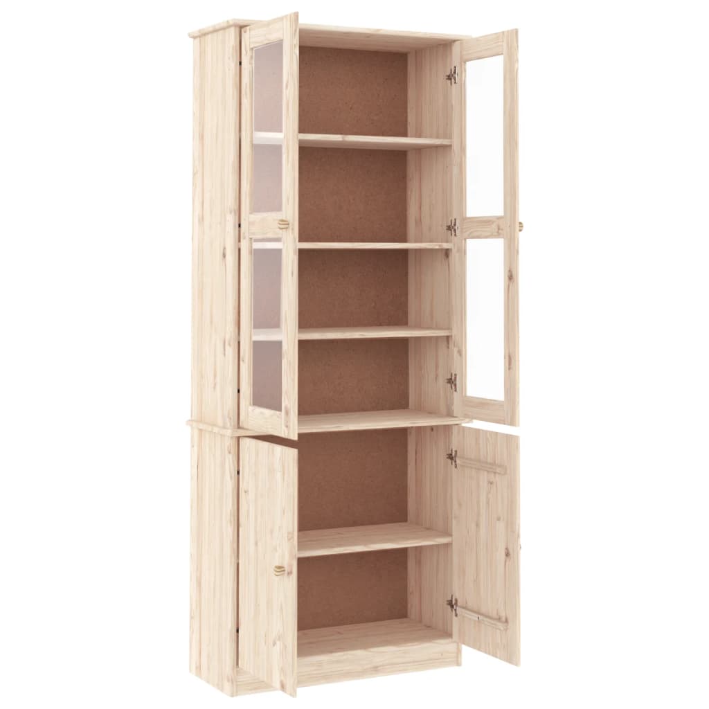 Staklena vitrina ALTA 77 x 35 x 186,5 cm od masivne borovine