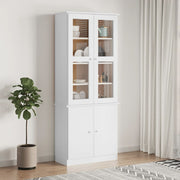 Staklena vitrina ALTA bijela 77x35x186,5 cm od masivne borovine