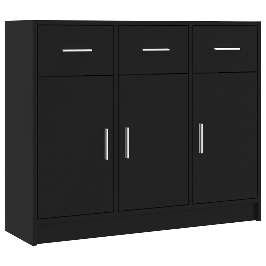 Komoda crna 91x28x75 cm od konstruiranog drva