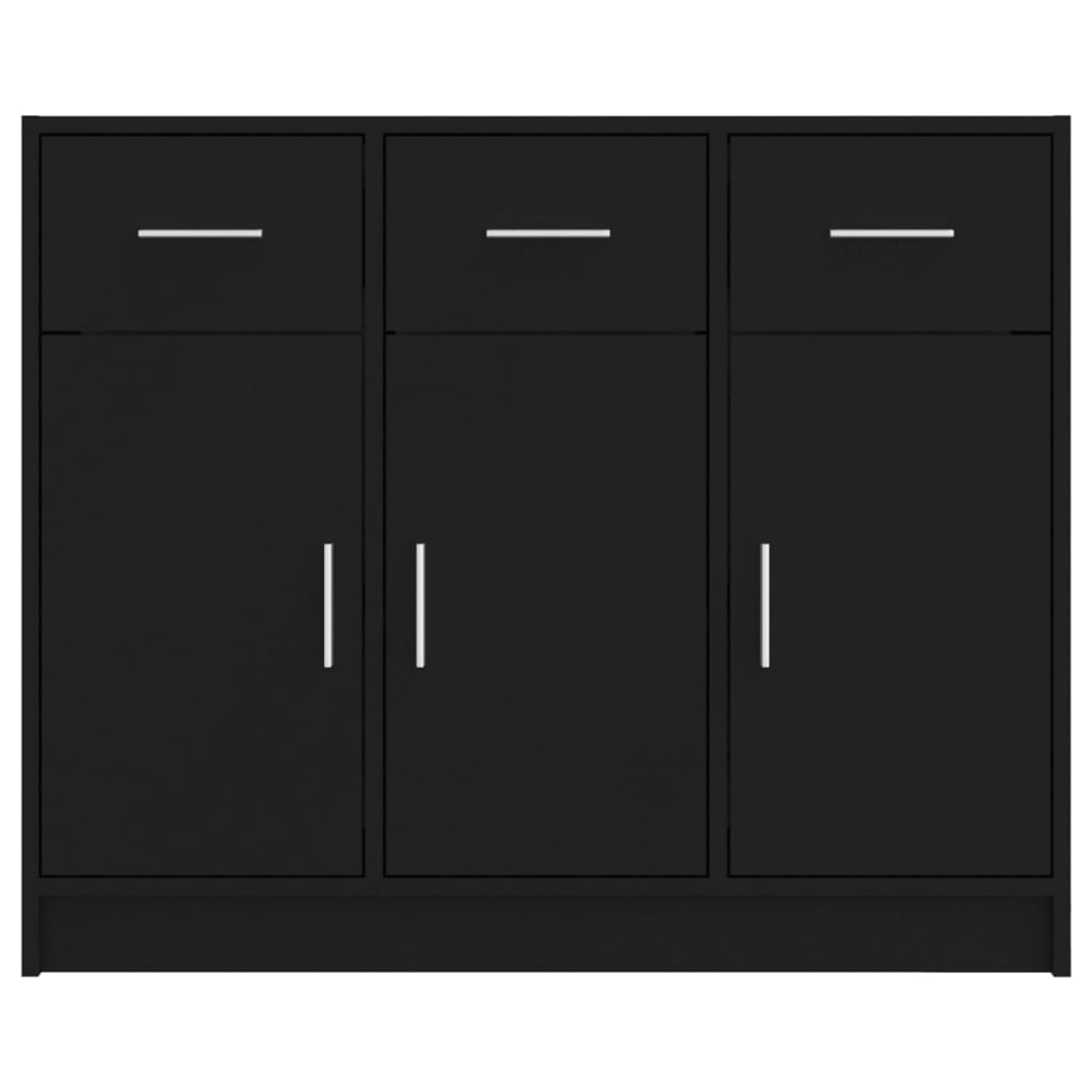Komoda crna 91x28x75 cm od konstruiranog drva