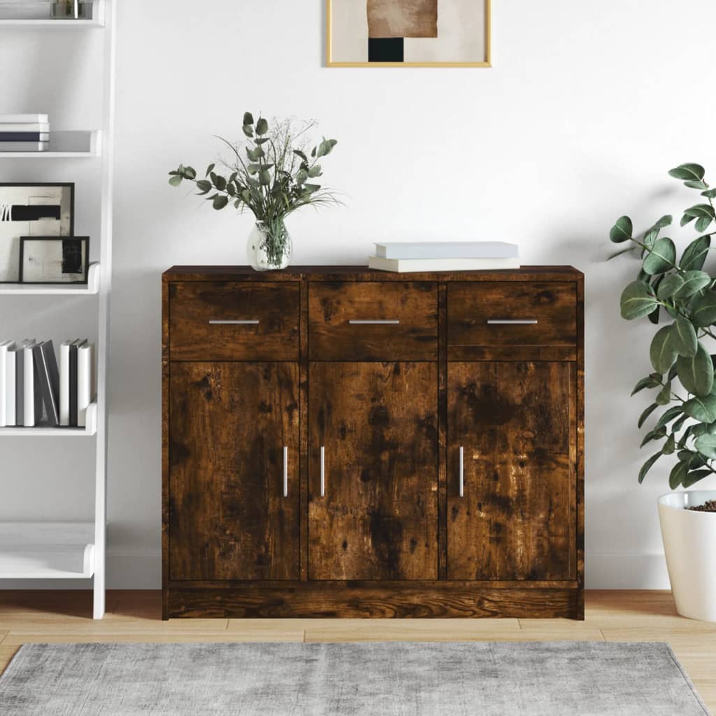 Komoda boja dimljenog hrasta 91x28x75 cm konstruirano drvo