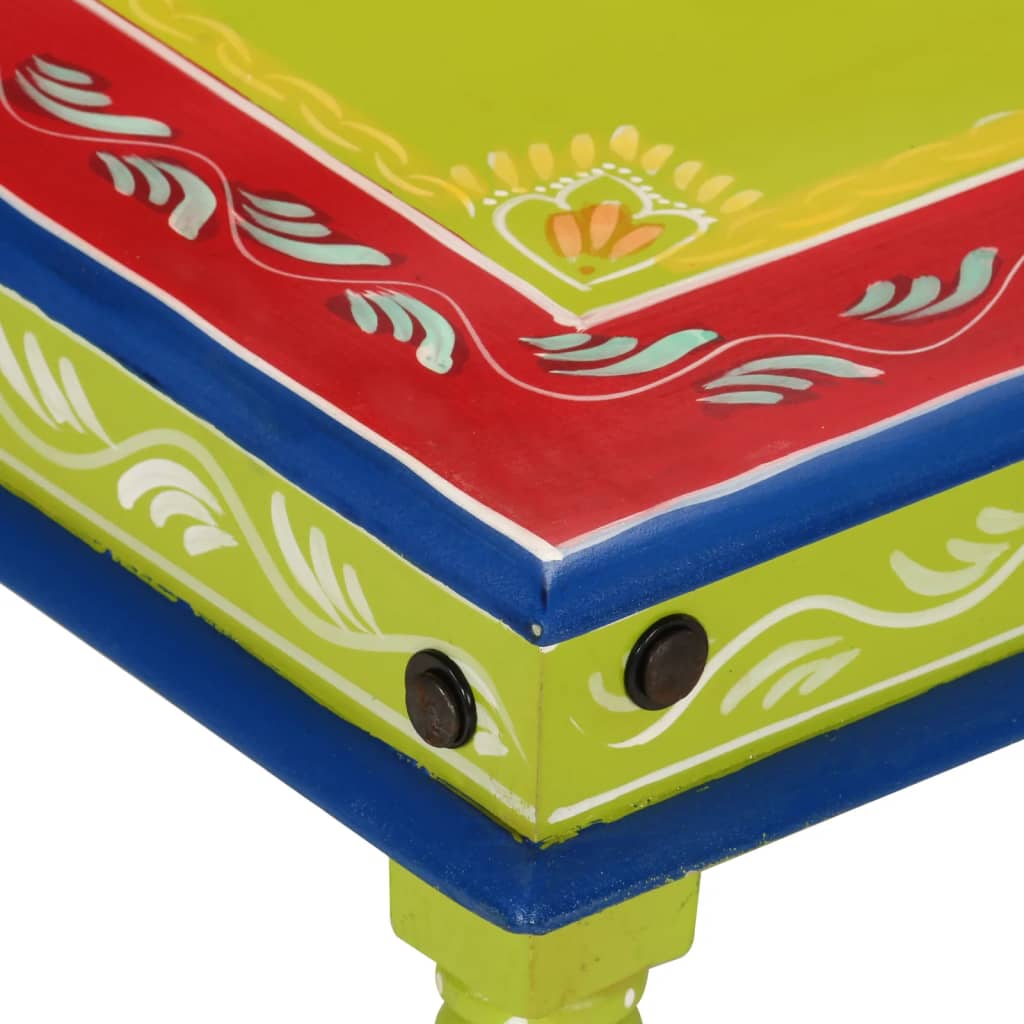Stolić za kavu zelena ručno oslikani od masivnog drva manga