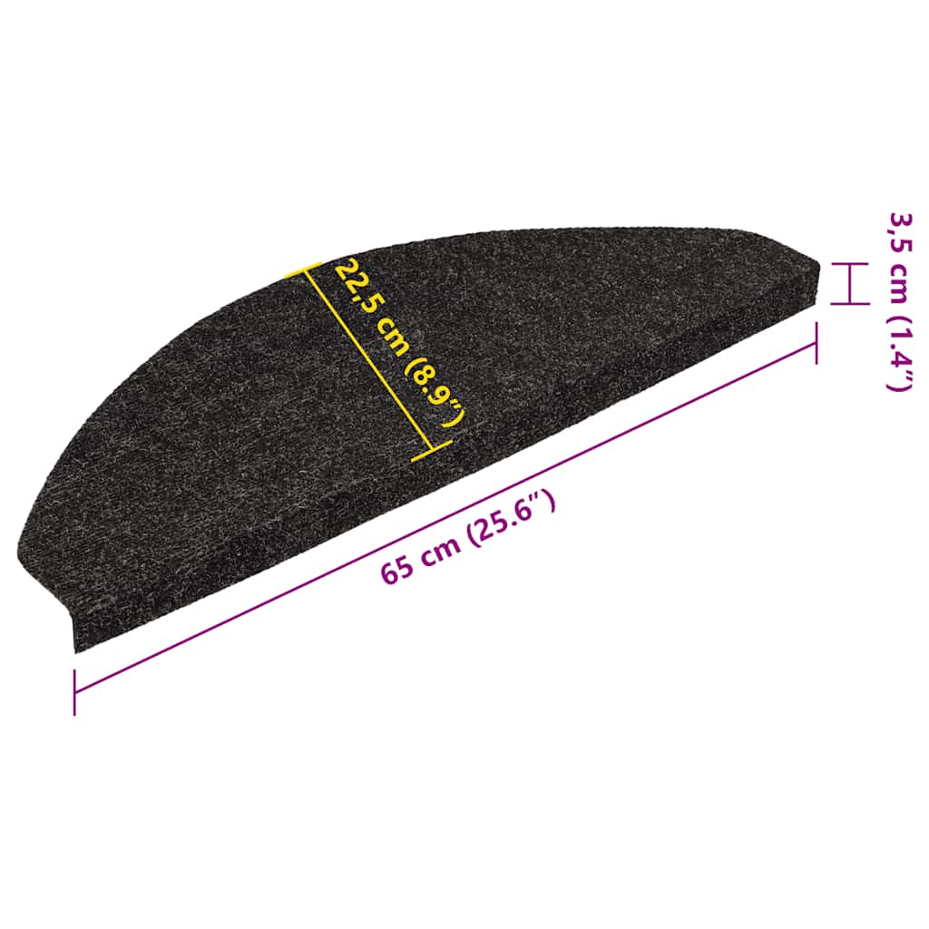 Samoljepljivi otirači za stepenice 10kom antracit 65x22,5x3,5cm