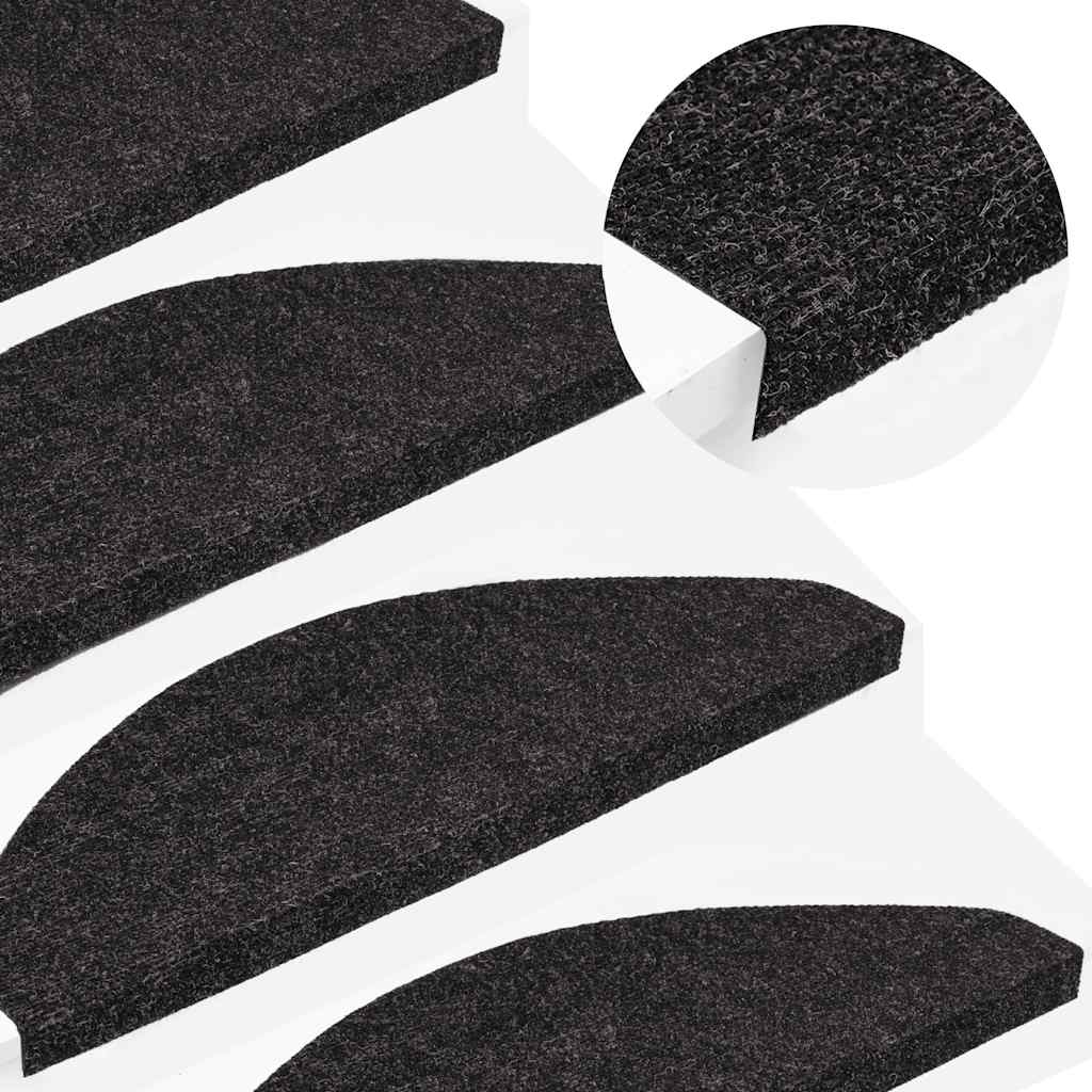 Samoljepljivi otirači za stepenice 10kom antracit 65x22,5x3,5cm