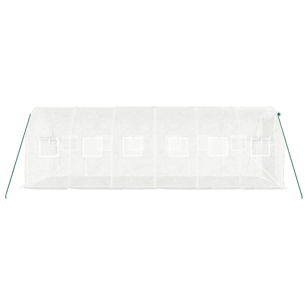 Staklenik s čeličnim okvirom bijeli 12 m² 6 x 2 x 2 m