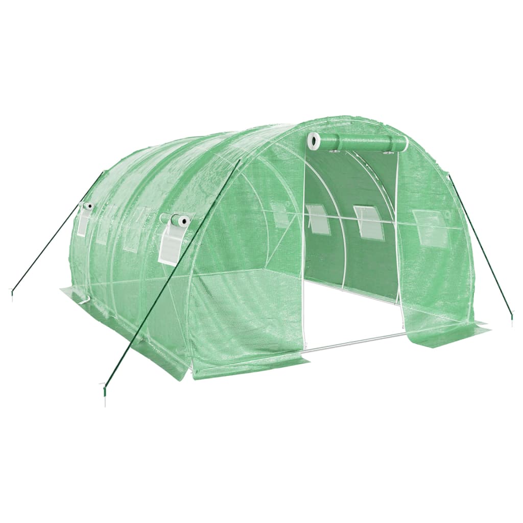 Staklenik s čeličnim okvirom zeleni 12 m² 4 x 3 x 2 m