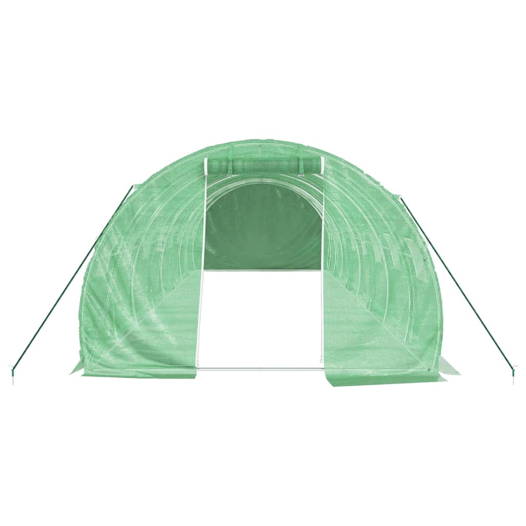 Staklenik s čeličnim okvirom zeleni 24 m² 8 x 3 x 2 m