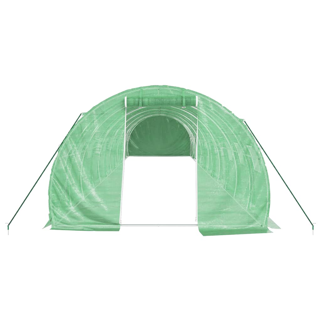Staklenik s čeličnim okvirom zeleni 36 m² 12 x 3 x 2 m