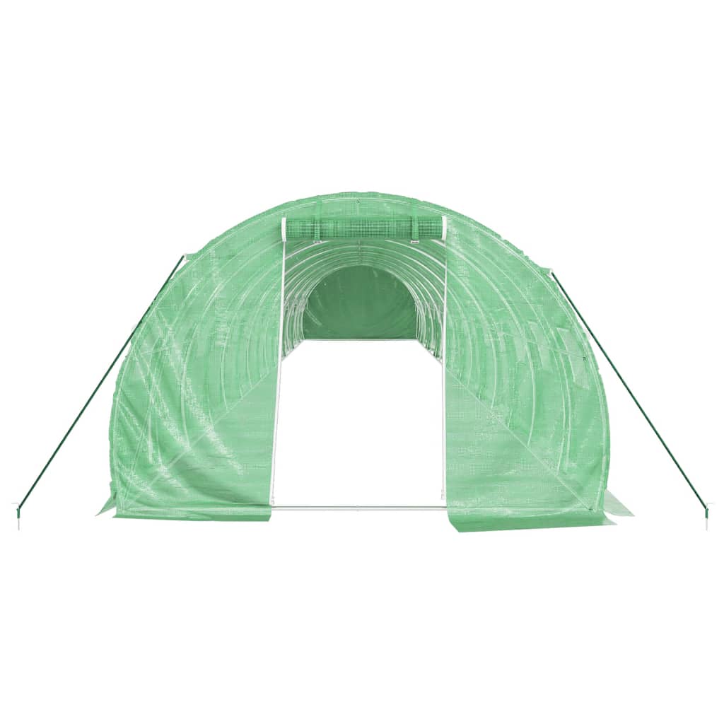 Staklenik s čeličnim okvirom zeleni 48 m² 16 x 3 x 2 m