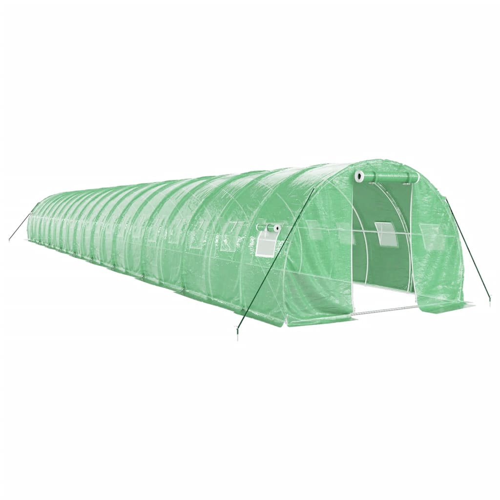 Staklenik s čeličnim okvirom zeleni 60 m² 20 x 3 x 2 m