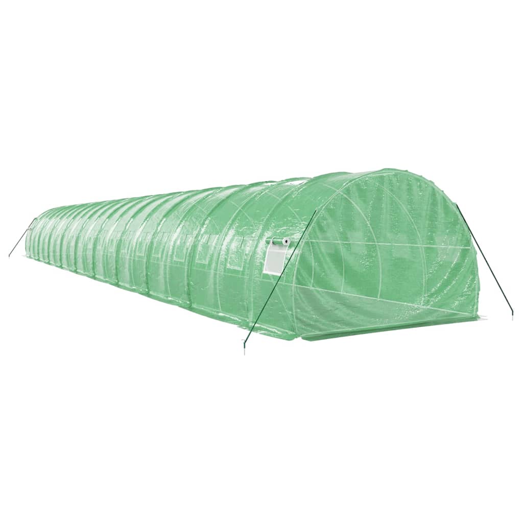 Staklenik s čeličnim okvirom zeleni 60 m² 20 x 3 x 2 m